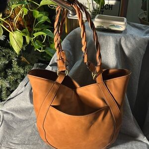 Universal Thread Brown Tote with Braided Handles